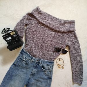 Off the Shoulder Knit Sweater | Size S